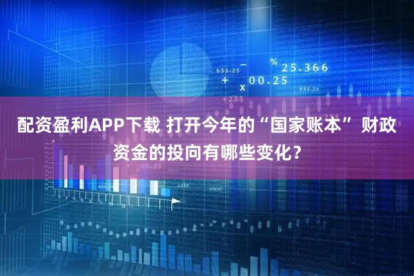 配资盈利APP下载 打开今年的“国家账本” 财政资金的投向有哪些变化？